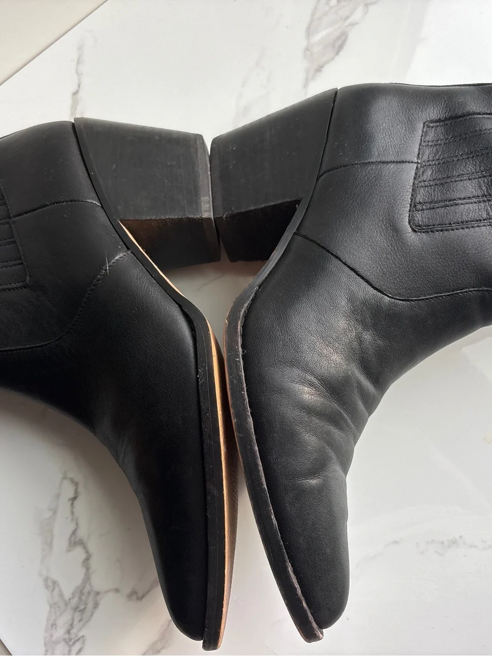 J.Crew sz 9.5 Black Leather Chelsea Western Boot Ankle Bootie Cowboy